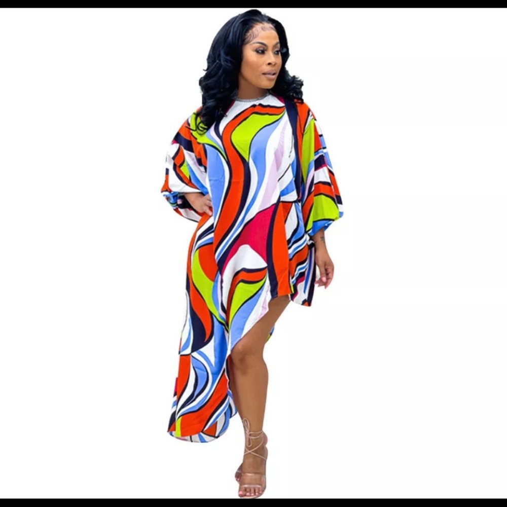 Asymmetrical Multi Print Top